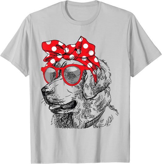 Golden Retriever Dog Mom Bandana Sunglasses Mother's Day Women T-Shirt - T-Shirt | Ash
