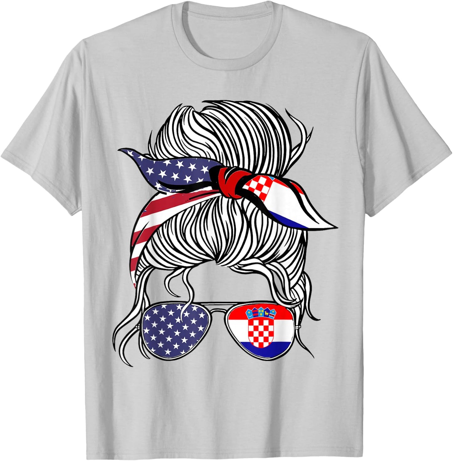 American Croatian Patriot Flag Women Girl Croatia Grown T-Shirt - T-Shirt | Ash