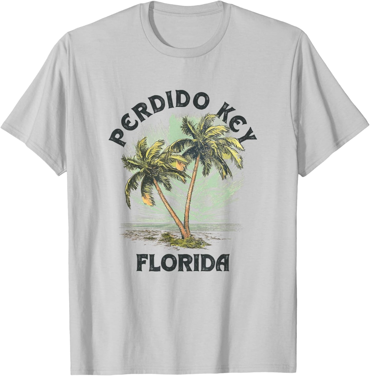 Perdido Key Florida Palms Vintage Beach Women T-Shirt - T-Shirt | Ash