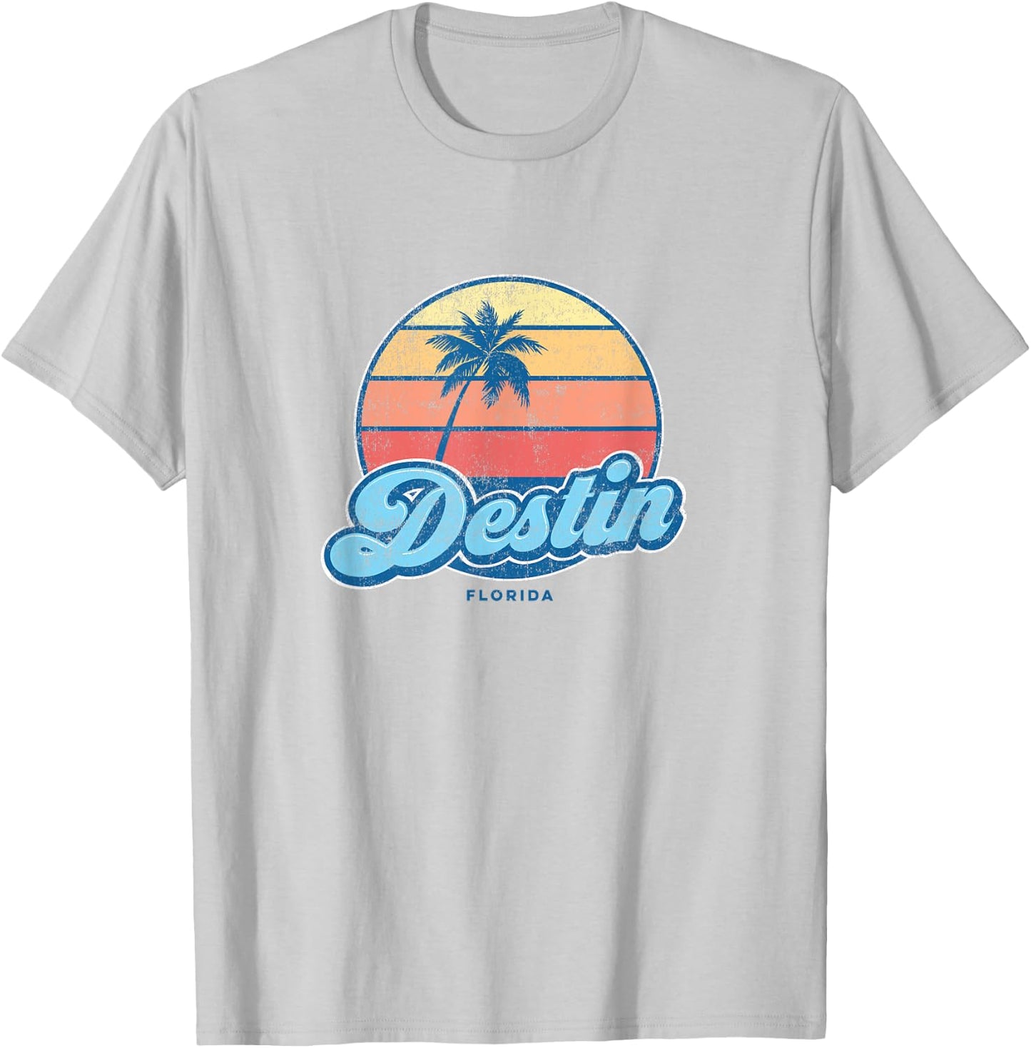 Vintage Destin Florida FL Classic 70s Retro Surfer T-Shirt - T-Shirt | Ash