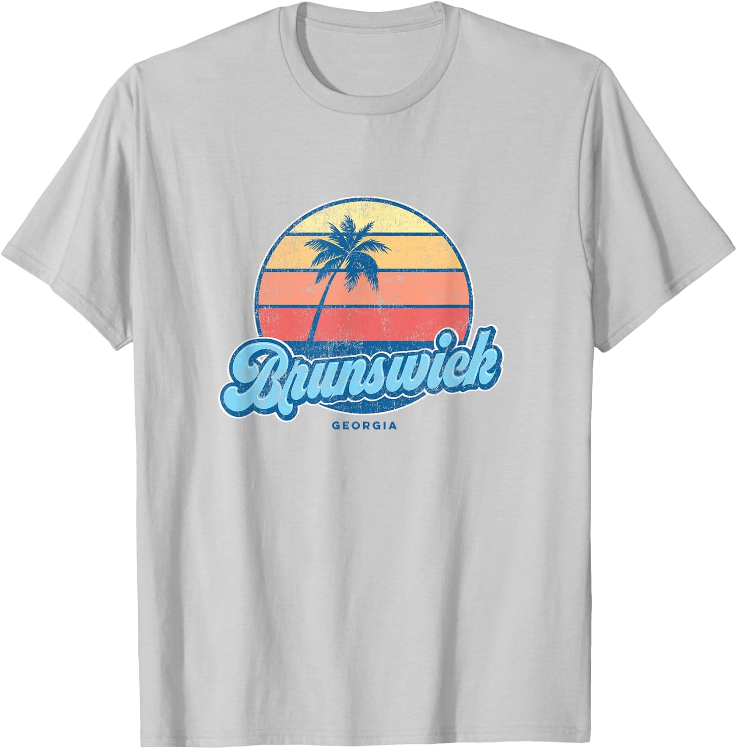 Vintage Brunswick Georgia GA Classic 70s Retro Surfer T-Shirt - T-Shirt | Ash