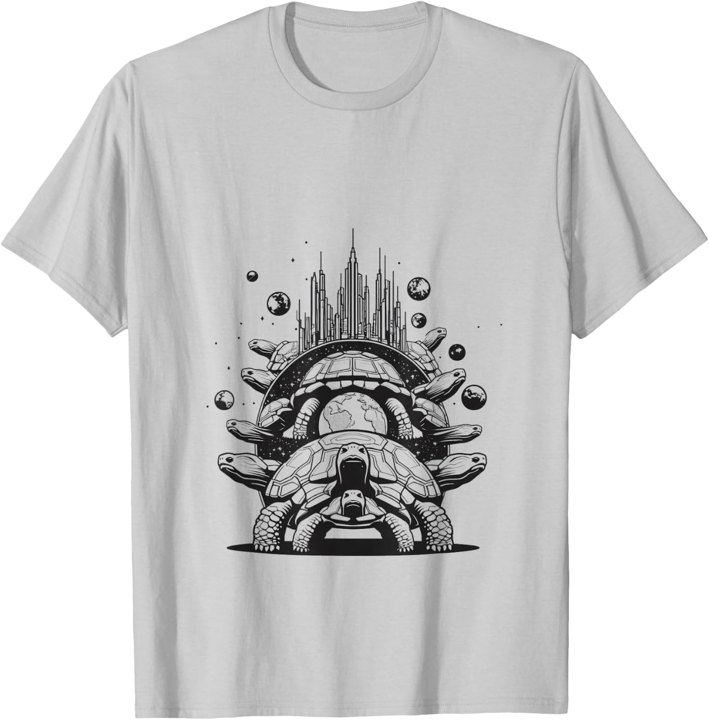 Turtles All The Way Down Graphic T-Shirt - T-Shirt | Ash