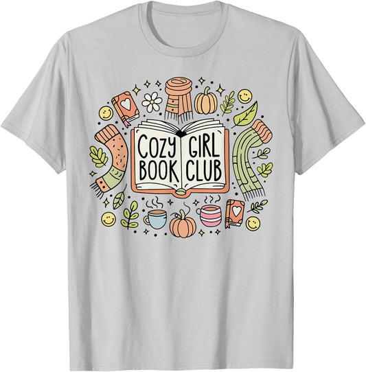 Cozy Girl Book Club T-Shirt - T-Shirt | Ash
