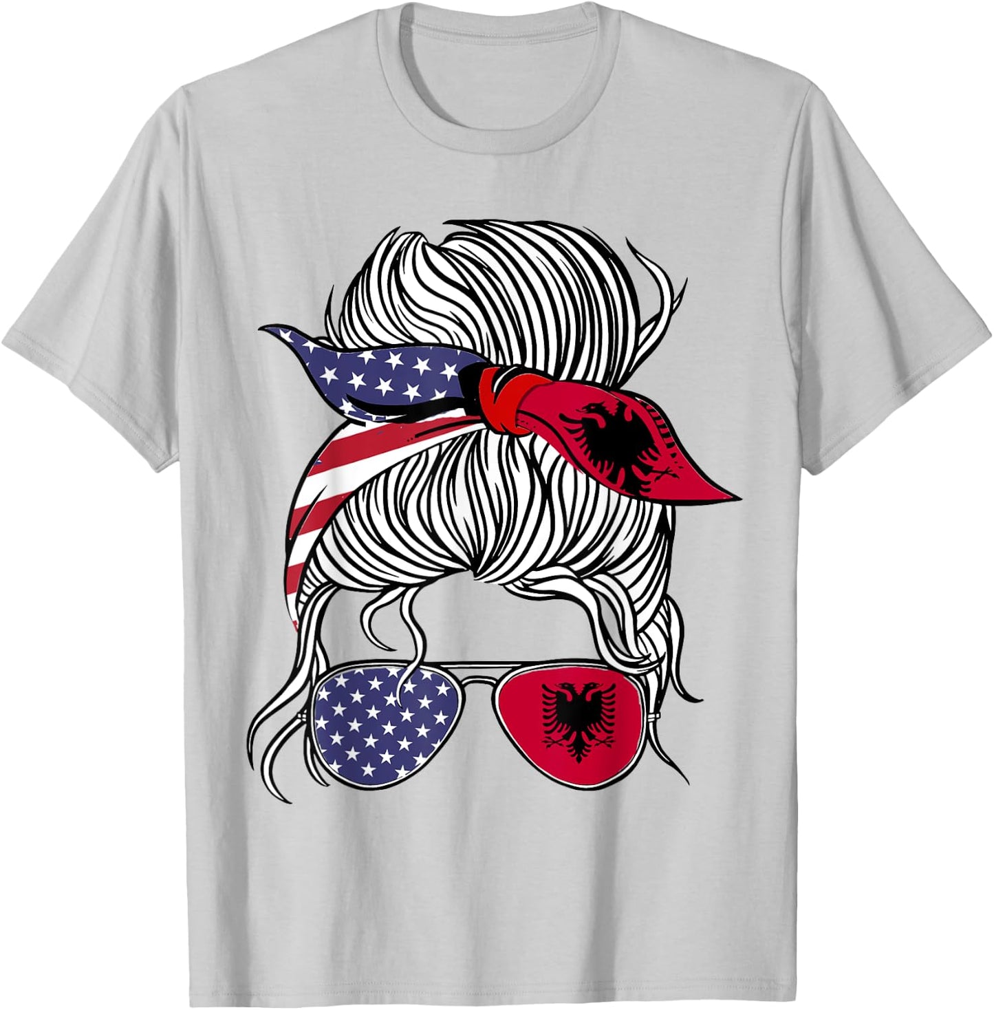 American Albanian Patriot Flag Women Girl Albania Grown T-Shirt - T-Shirt | Ash