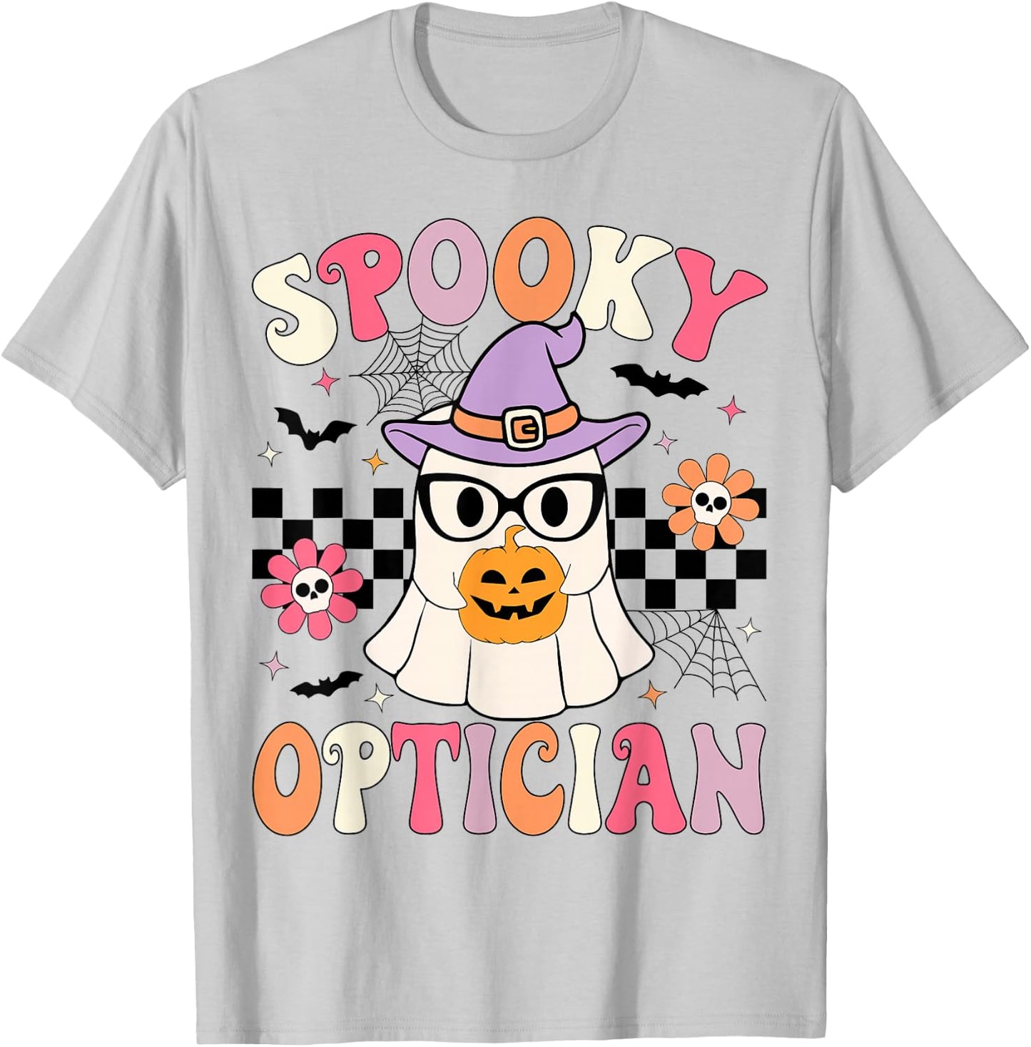 Spooky Optician Halloween Eye Doctor Halloween Optometry T-Shirt - T-Shirt | Ash
