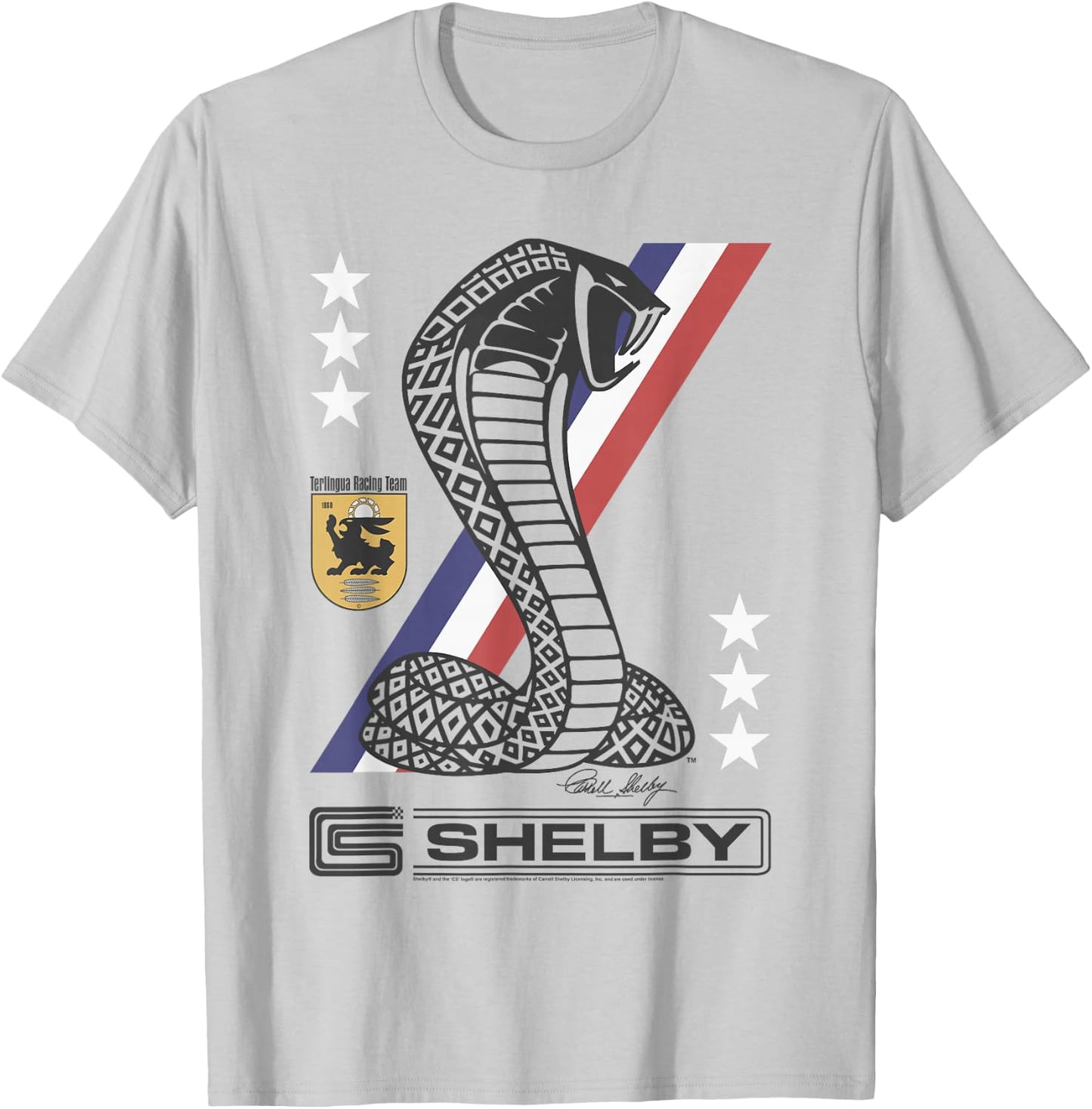 Carroll Shelby Shelby Racing Stripe Snake T-Shirt - T-Shirt | Ash