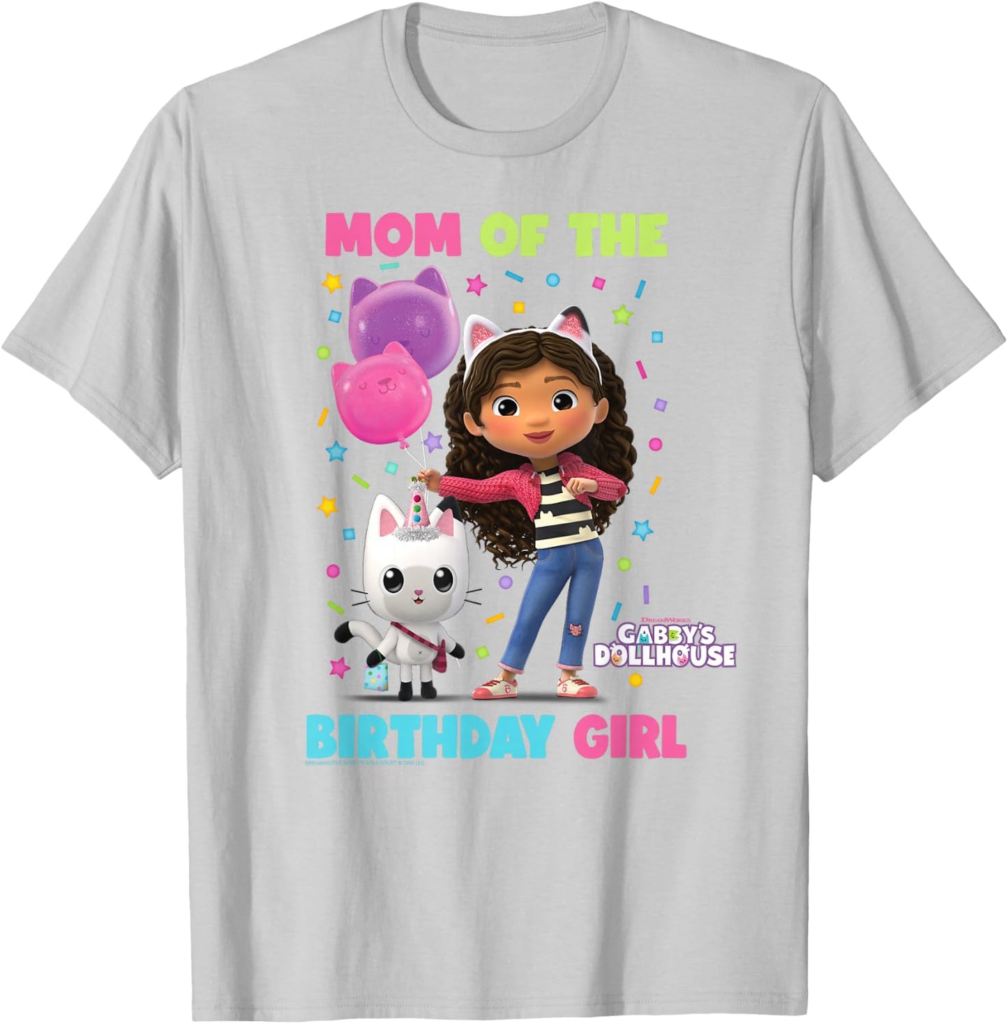 DreamWorks Gabby's Dollhouse Mom of The Birthday Girl T-Shirt - T-Shirt | Ash