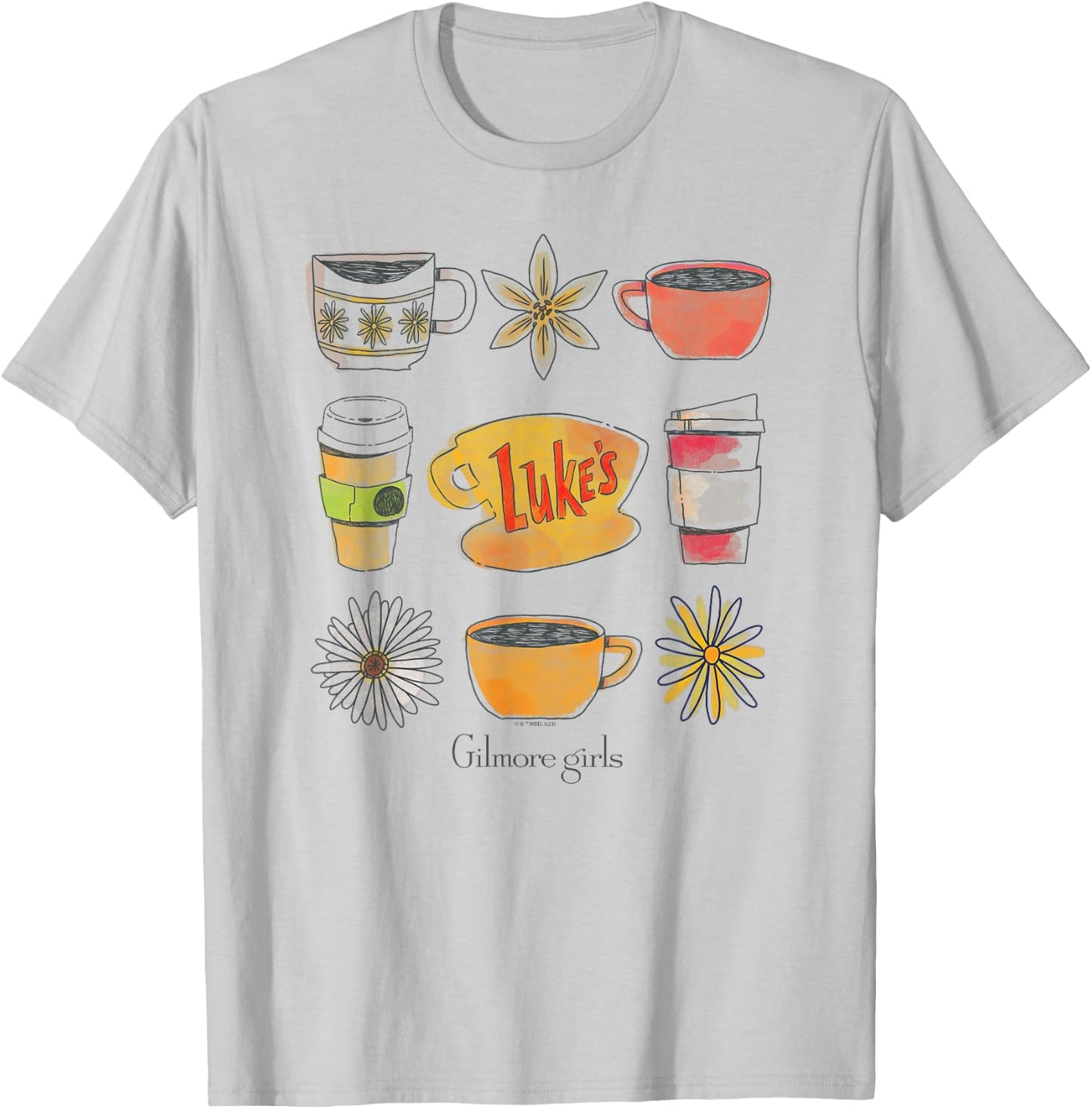 Gilmore Girls - Lukes Coffee Grid T-Shirt - T-Shirt | Ash