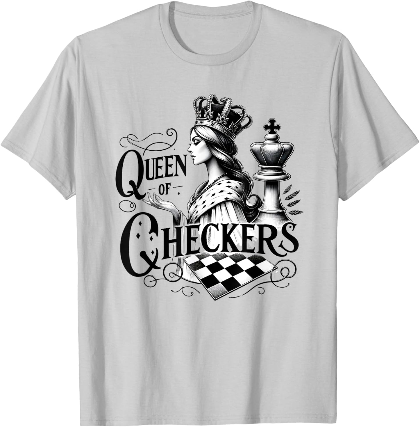 Queen of Checkers inspired by modern art T-Shirt - T-Shirt | Ash