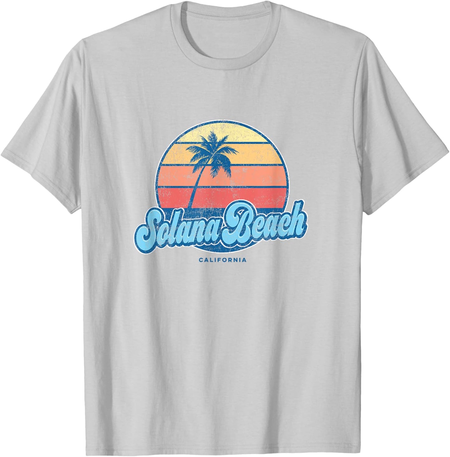 Vintage Solana Beach California CA Classic 70s Retro Surfer T-Shirt - T-Shirt | Ash