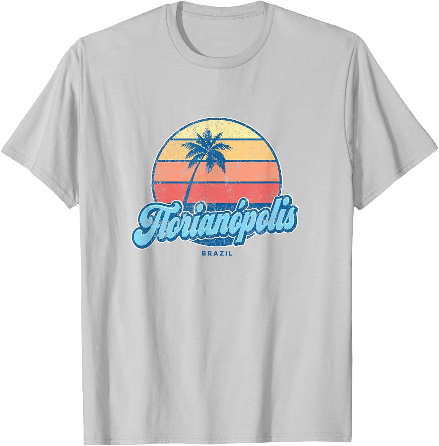 Vintage Florianopolis Brazil Classic 70s Retro Surfer T-Shirt - T-Shirt | Ash