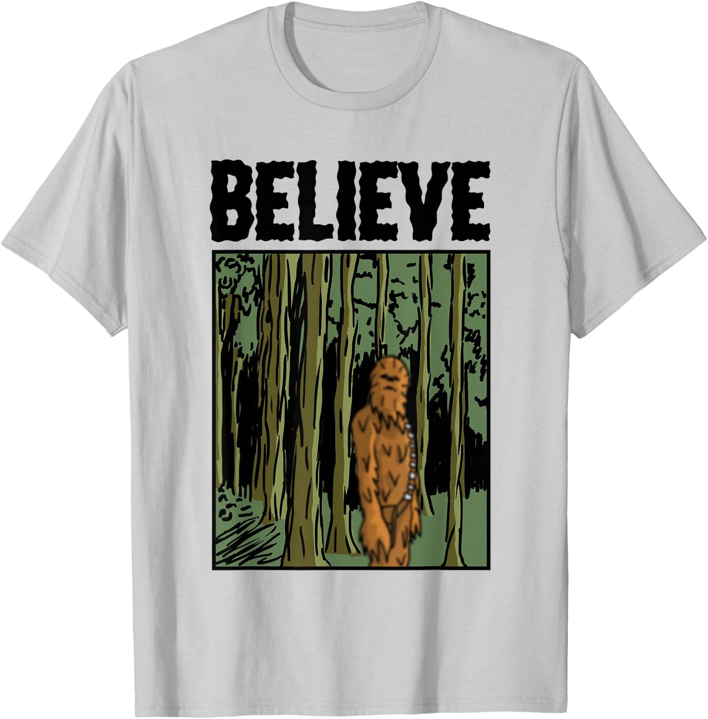 Star Wars Classic Chewbacca Big Foot Vintage Print Poster T-Shirt - T-Shirt | Ash