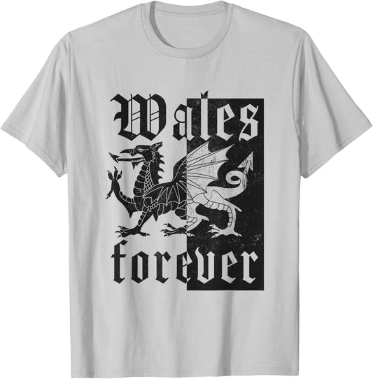 Wales Forever Cymru Am Byth Welsh Dragon Welshman T-Shirt - T-Shirt | Ash
