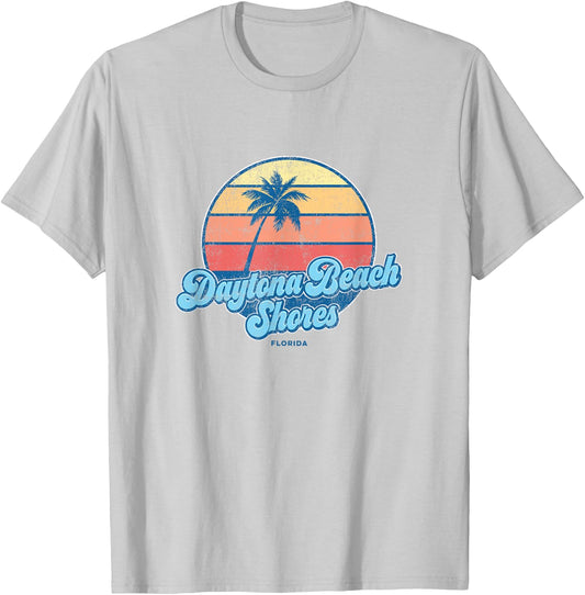 Vintage Daytona Beach Shores Florida FL Classic 70s Retro Su T-Shirt - T-Shirt | Ash