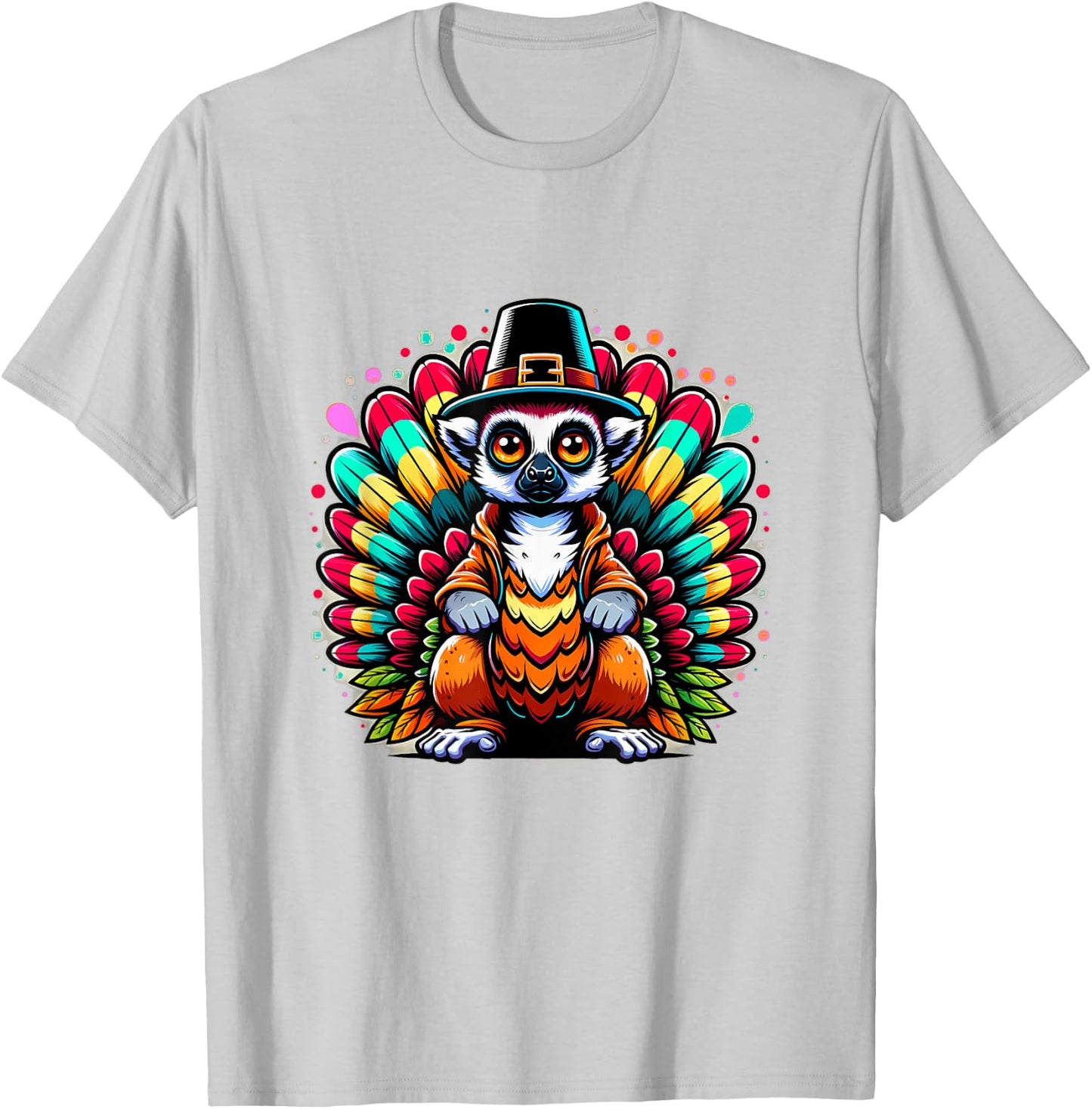 Humor Thanksgiving Turkey Lemur T-Shirt - T-Shirt | Ash