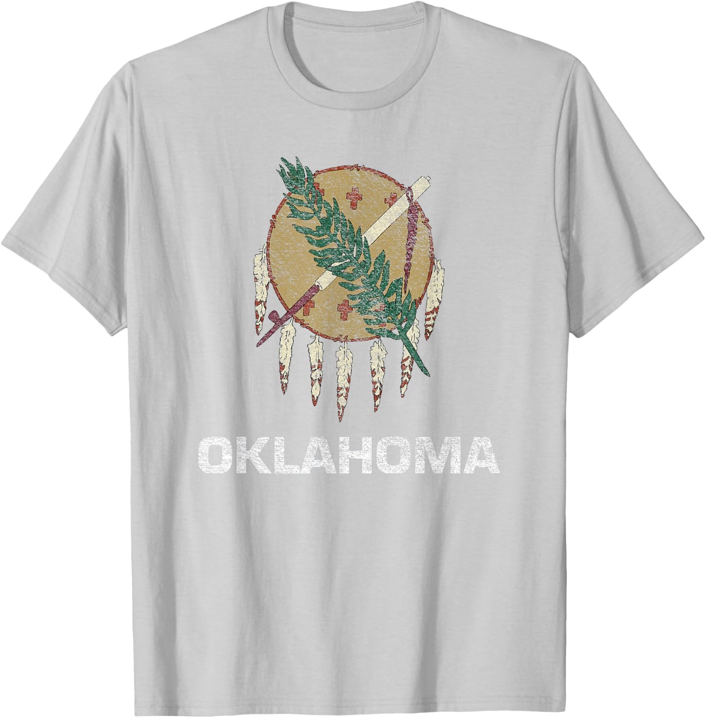 State Flag of Oklahoma T-Shirt - T-Shirt | Ash