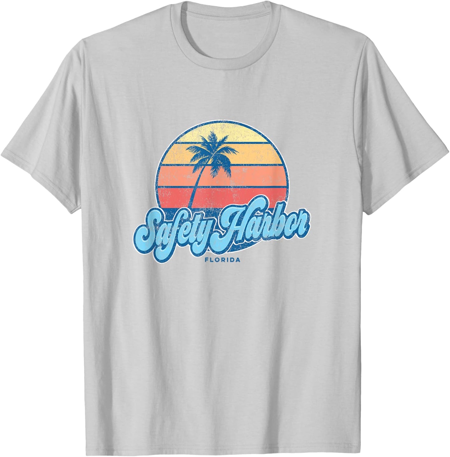 Vintage Safety Harbor Florida FL Classic 70s Retro Surfer T-Shirt - T-Shirt | Ash