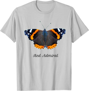 Red Admiral Butterfly T-Shirt - T-Shirt | Ash