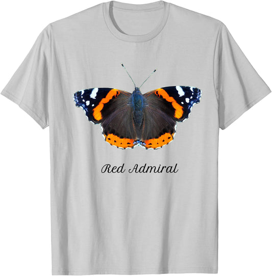 Red Admiral Butterfly T-Shirt - T-Shirt | Ash
