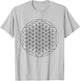 Flower of Life Sacred Mystical Geometry Platonic Solids T-Shirt - T-Shirt | Ash