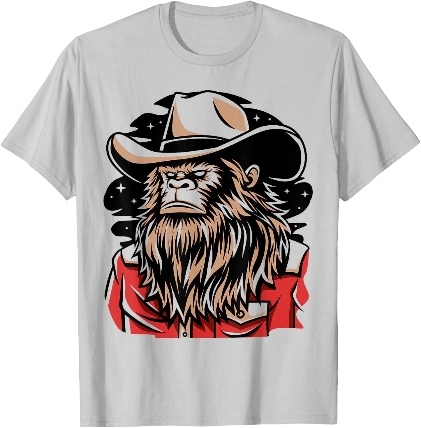 Retro Howdy Bigfoot Sasquatch Cowboy Rodeo Western Country T-Shirt - T-Shirt | Ash