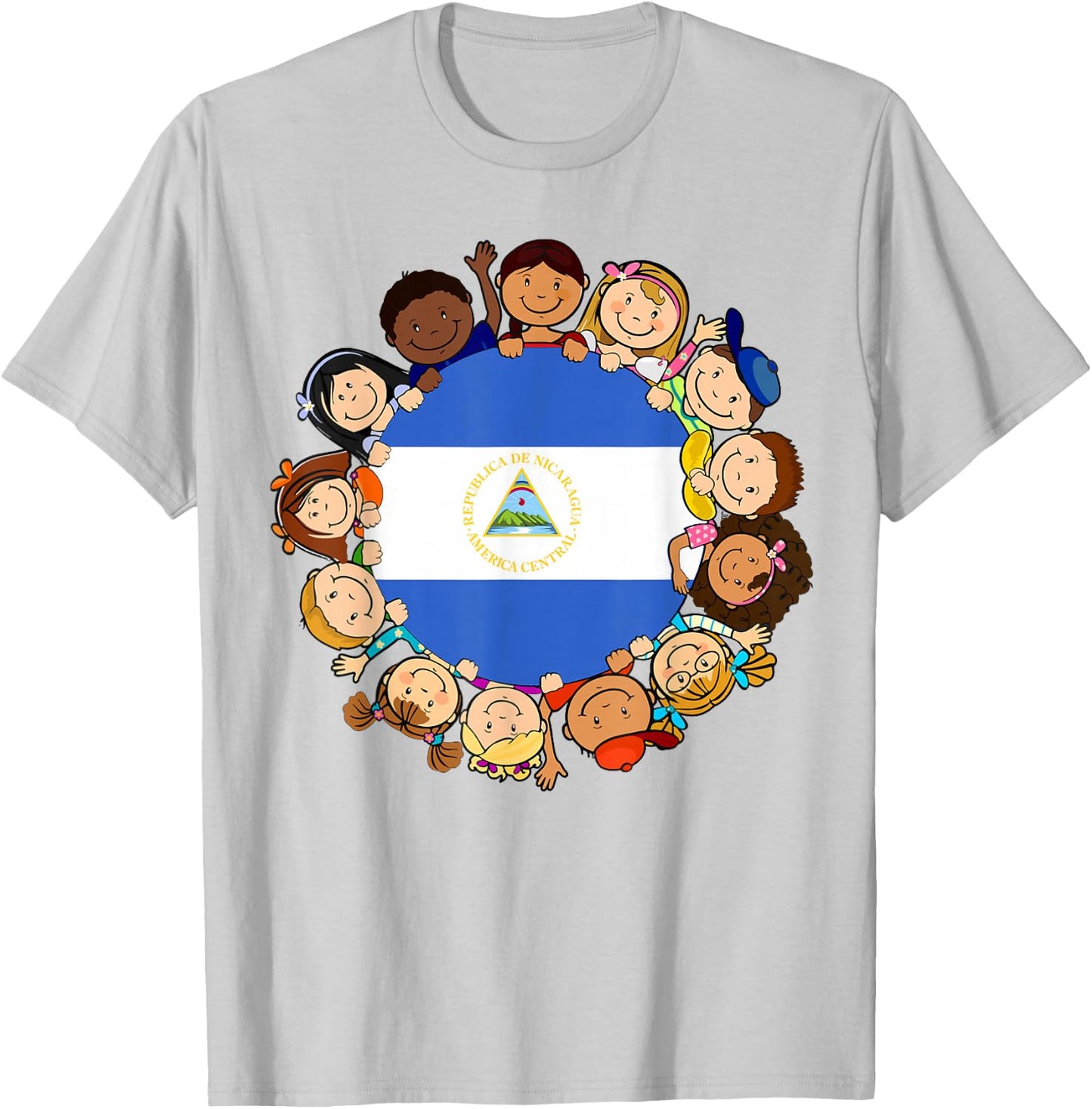 Nicaragua Flag Nicaraguan Kids Boy Hispanic Heritage Month T-Shirt - T-Shirt | Ash