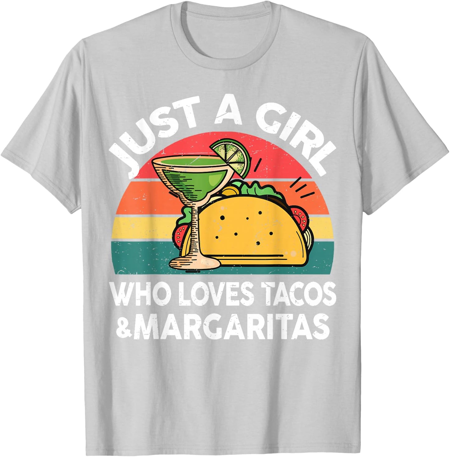 Girl Love Tacos Margarita Shirt Cinco De Mayo Mexican Women T-Shirt - T-Shirt | Ash