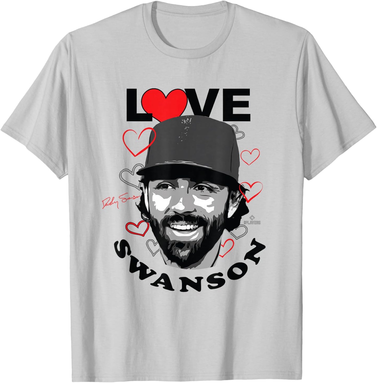 Love Dansby Swanson Chicago Baseball MLBPA T-Shirt - T-Shirt | Ash