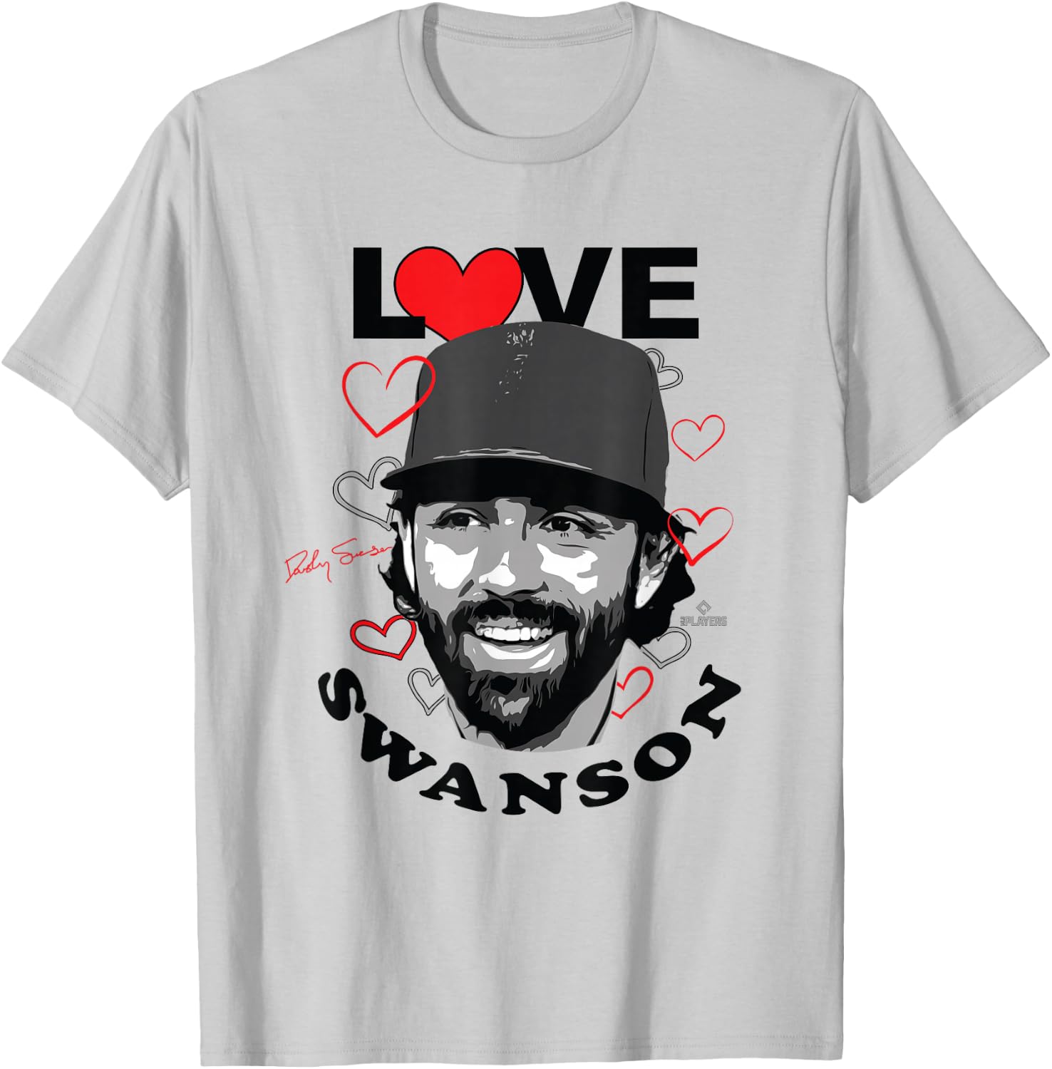 Love Dansby Swanson Chicago Baseball MLBPA T-Shirt - T-Shirt | Ash