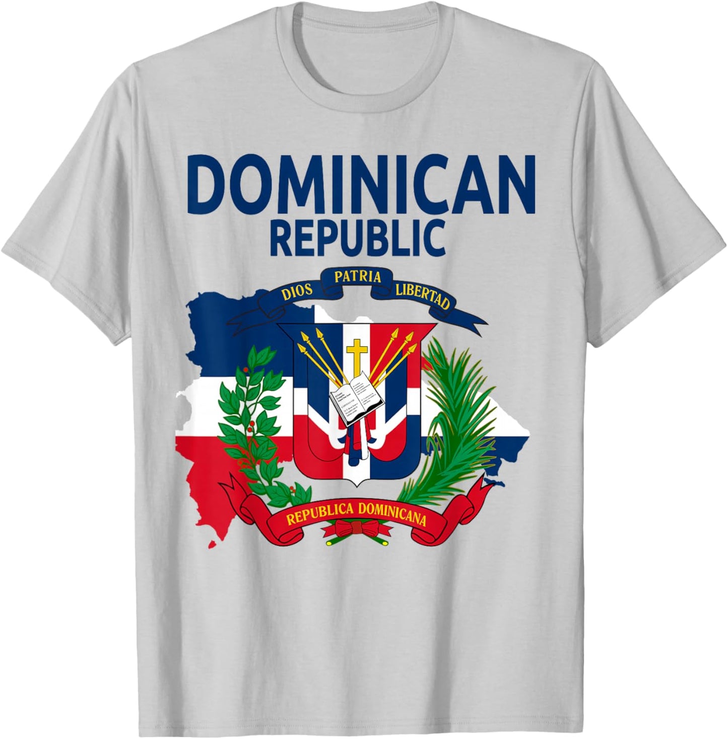 Coat of Arms Republica Dominicana & Dominican Flag Outfit T-Shirt - T-Shirt | Ash