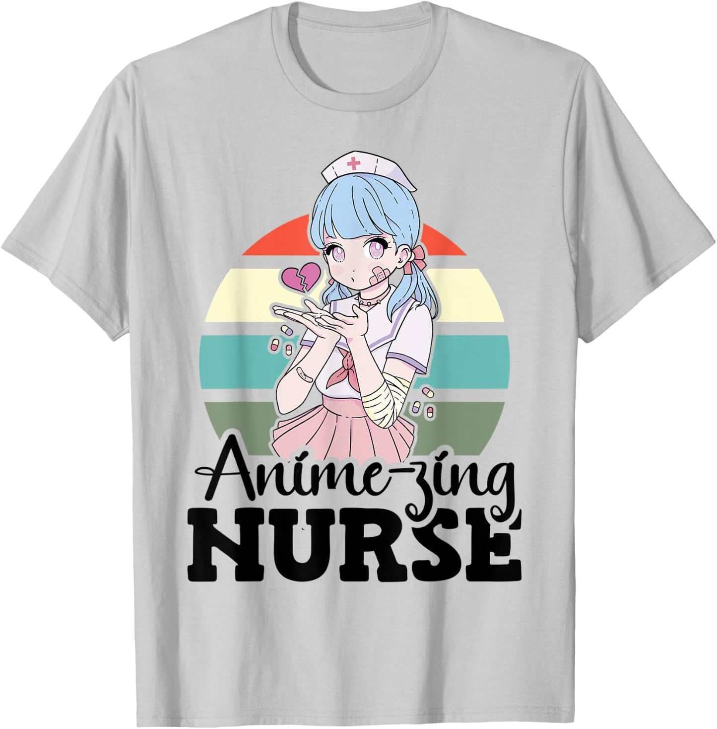 Anime-zing Nurse Japanese Anime National Nurse Day T-Shirt - T-Shirt | Ash