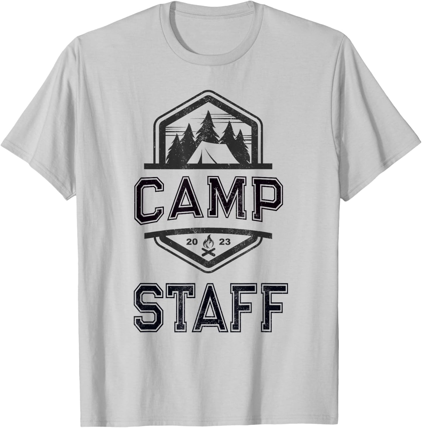 Vintage CAMP STAFF Summer Campground Host Crew Counselor T-Shirt - T-Shirt | Ash