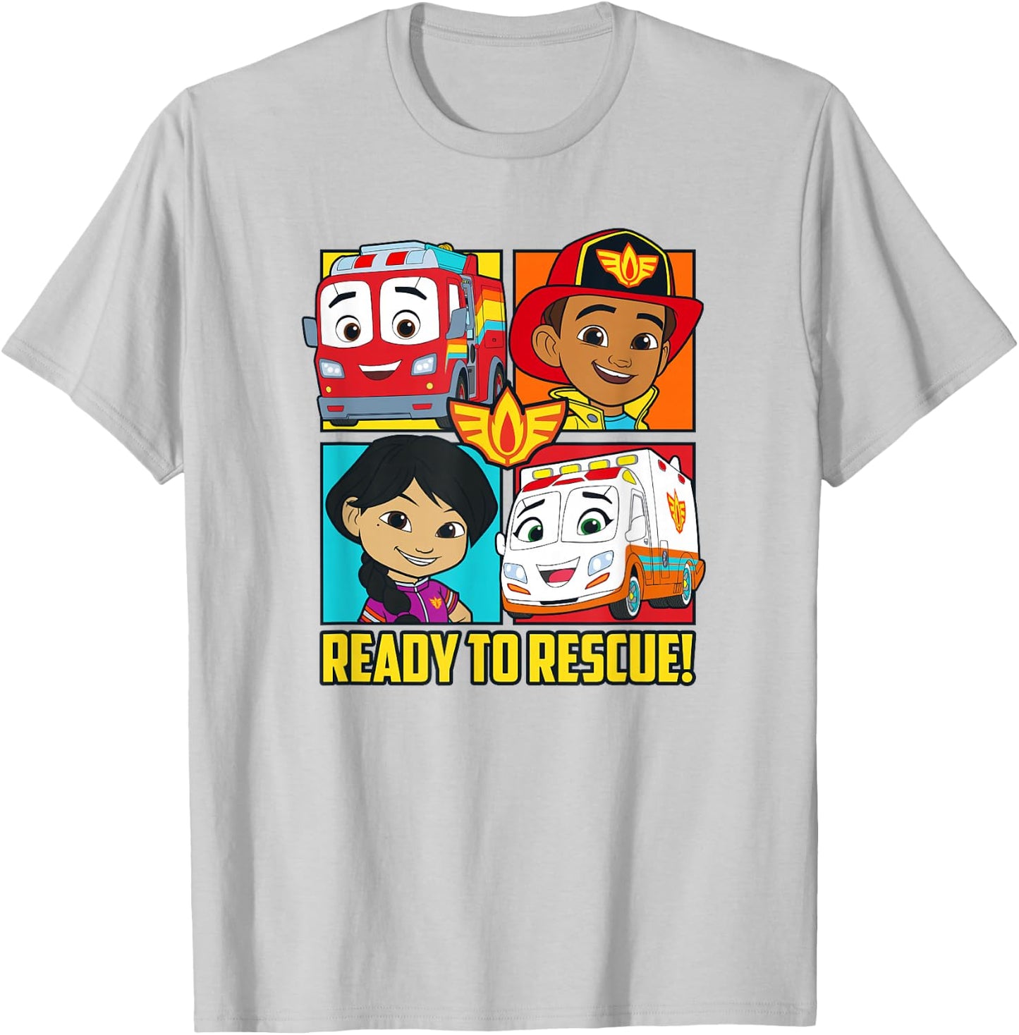 Disney Firebuds Bo & Violet Ready To Rescue Box Up T-Shirt - T-Shirt | Ash