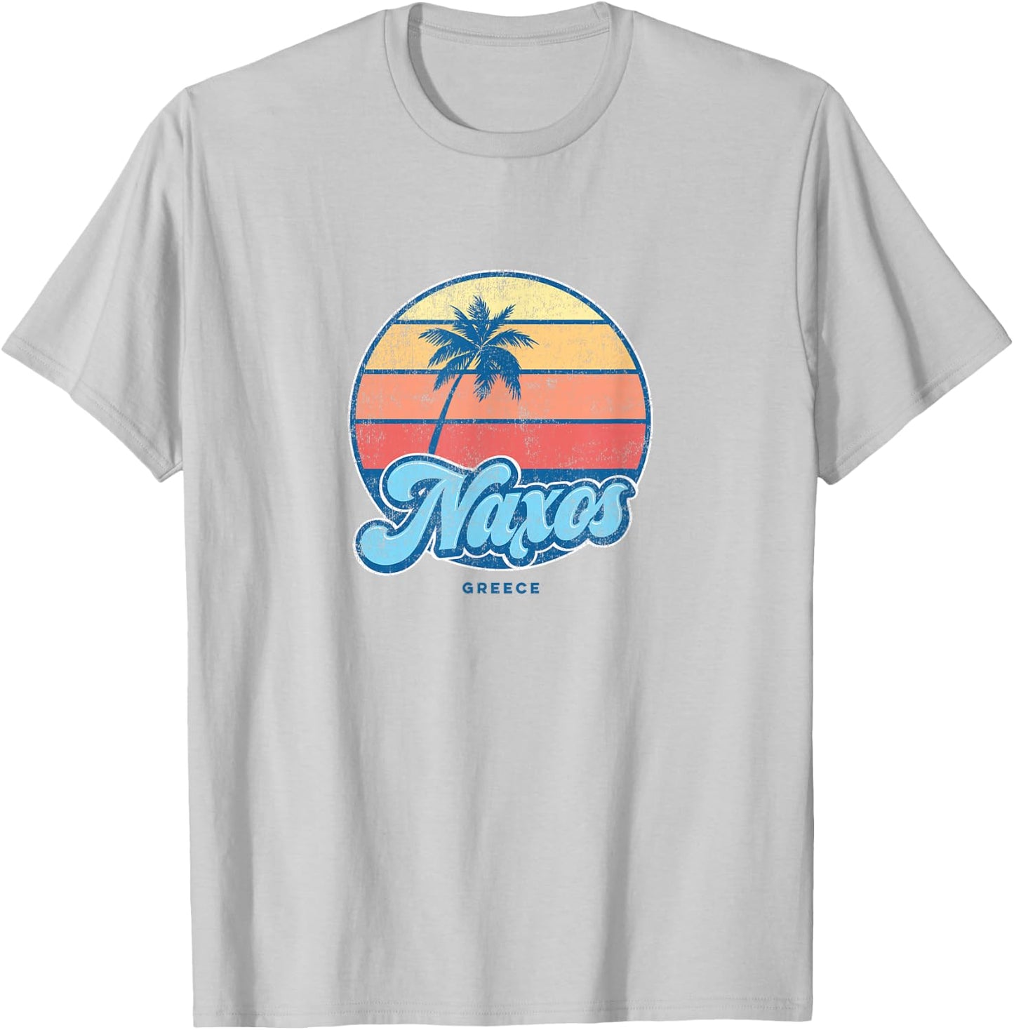 Vintage Naxos Greece Classic 70s Retro Surfer T-Shirt - T-Shirt | Ash