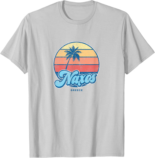 Vintage Naxos Greece Classic 70s Retro Surfer T-Shirt - T-Shirt | Ash