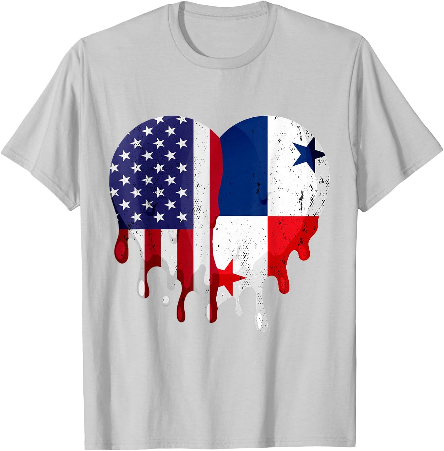 American Panamanian Hispanic Heritage Month Panama Heart T-Shirt - T-Shirt | Ash