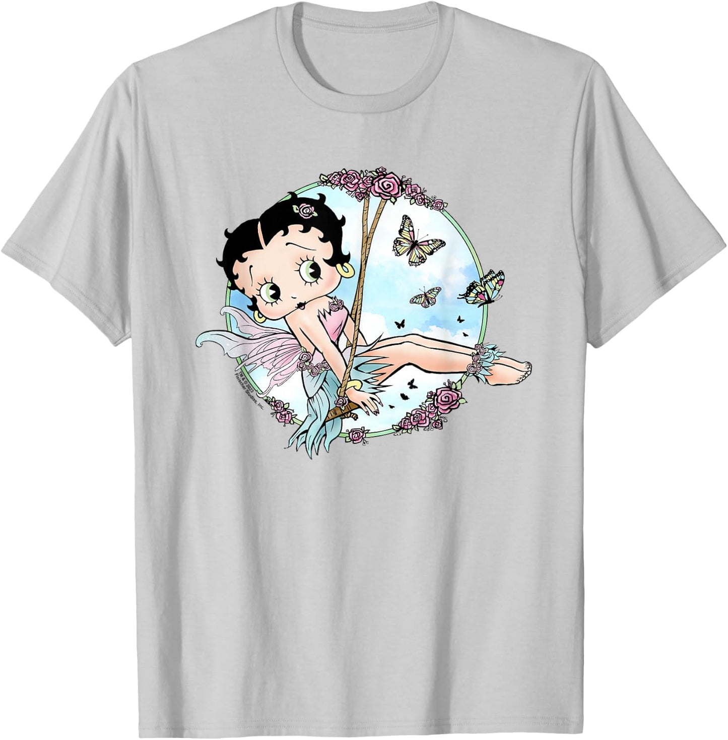 Betty Boop Flower Swing Fairy T-Shirt - T-Shirt | Ash