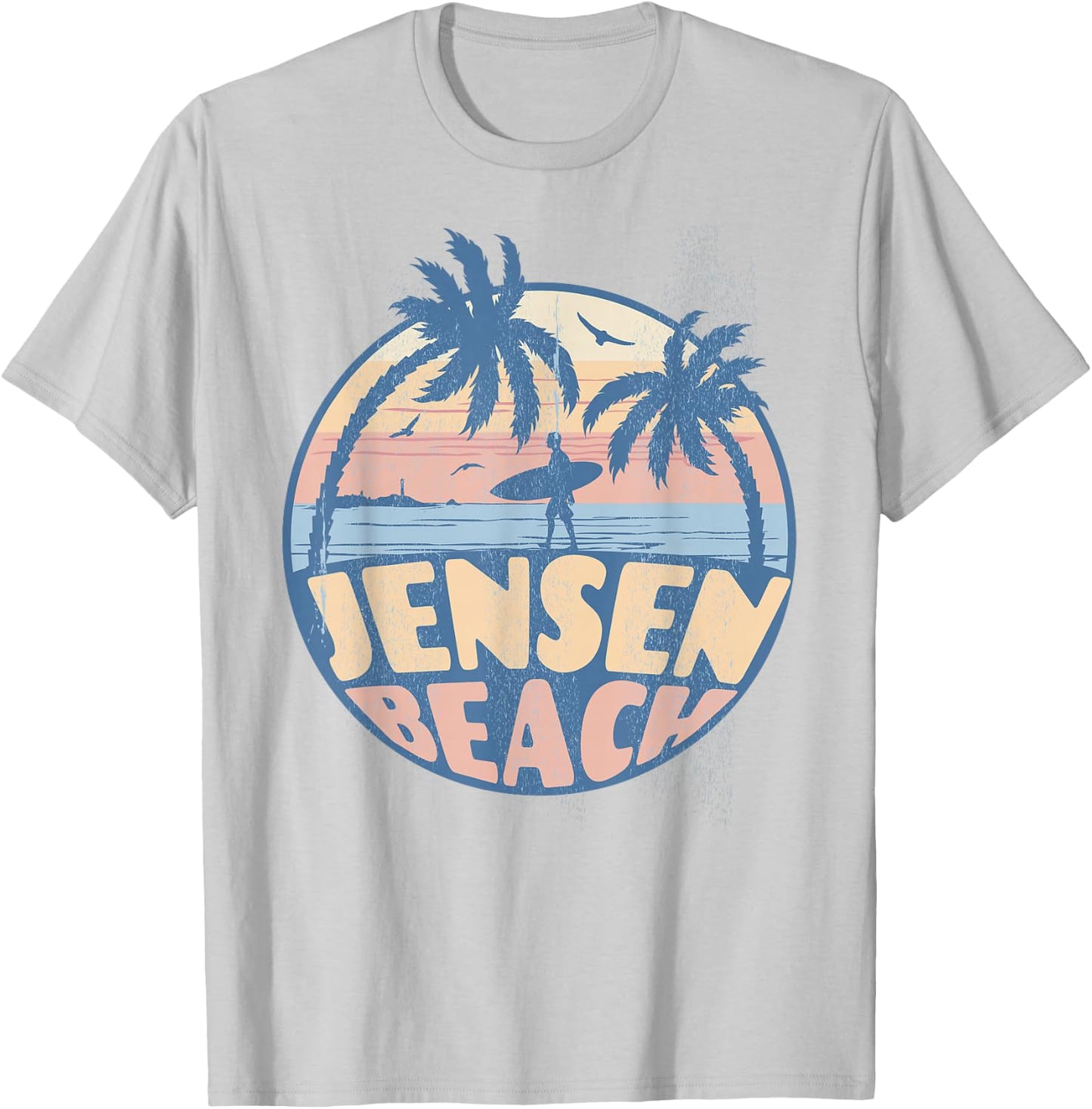 Jensen Florida Beach Surf Summer Vacation Vintage T-Shirt - T-Shirt | Ash