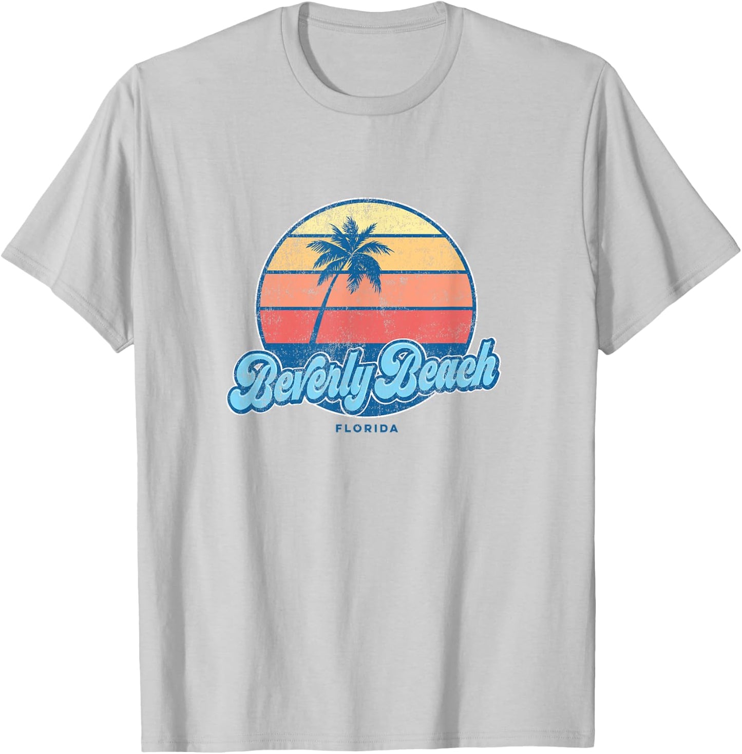 Vintage Beverly Beach Florida FL Classic 70s Retro Surfer T-Shirt - T-Shirt | Ash