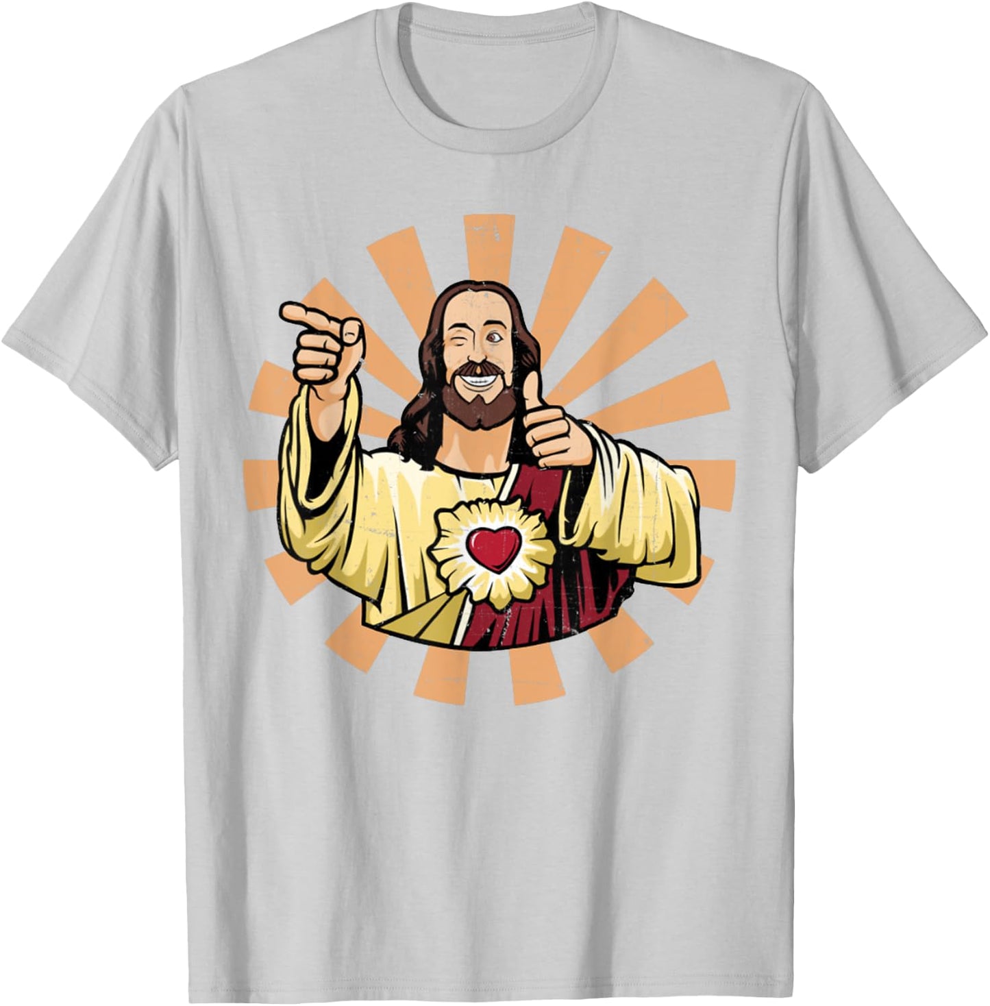 Vintage Buddy Christ T-Shirt - T-Shirt | Ash