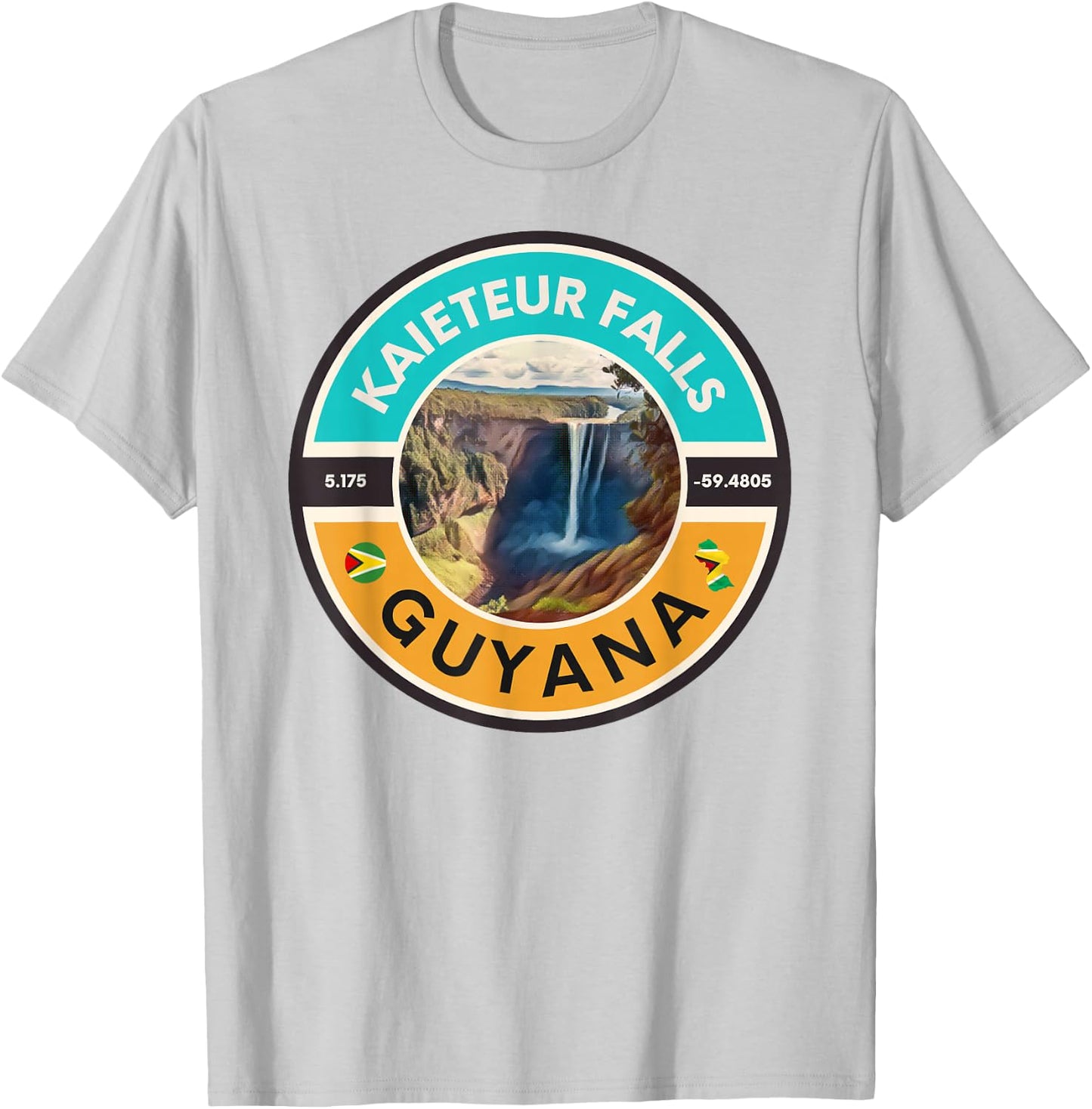 Kaieteur Falls Guyana - Geographic Location T-Shirt - T-Shirt | Ash