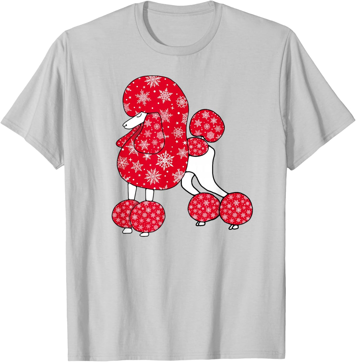 Cute Christmas Poodle For Standard Poodle Lovers T-Shirt - T-Shirt | Ash