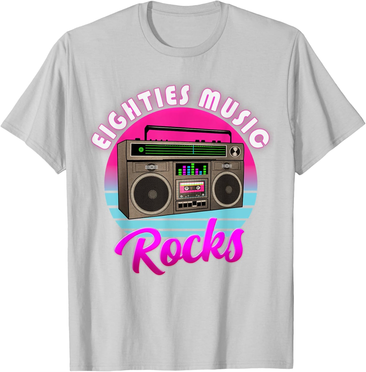 Retro Vintage 80's Music Rocks Eighties Music Rocks T-Shirt - T-Shirt | Ash