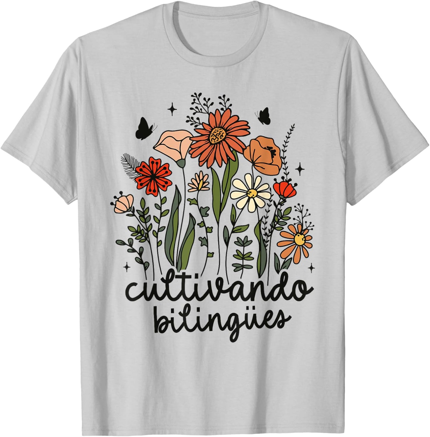 Cultivando Bilingues Dual Language Crew Bilingual Teacher Men Women Girls Kids T-Shirt - T-Shirt | Ash