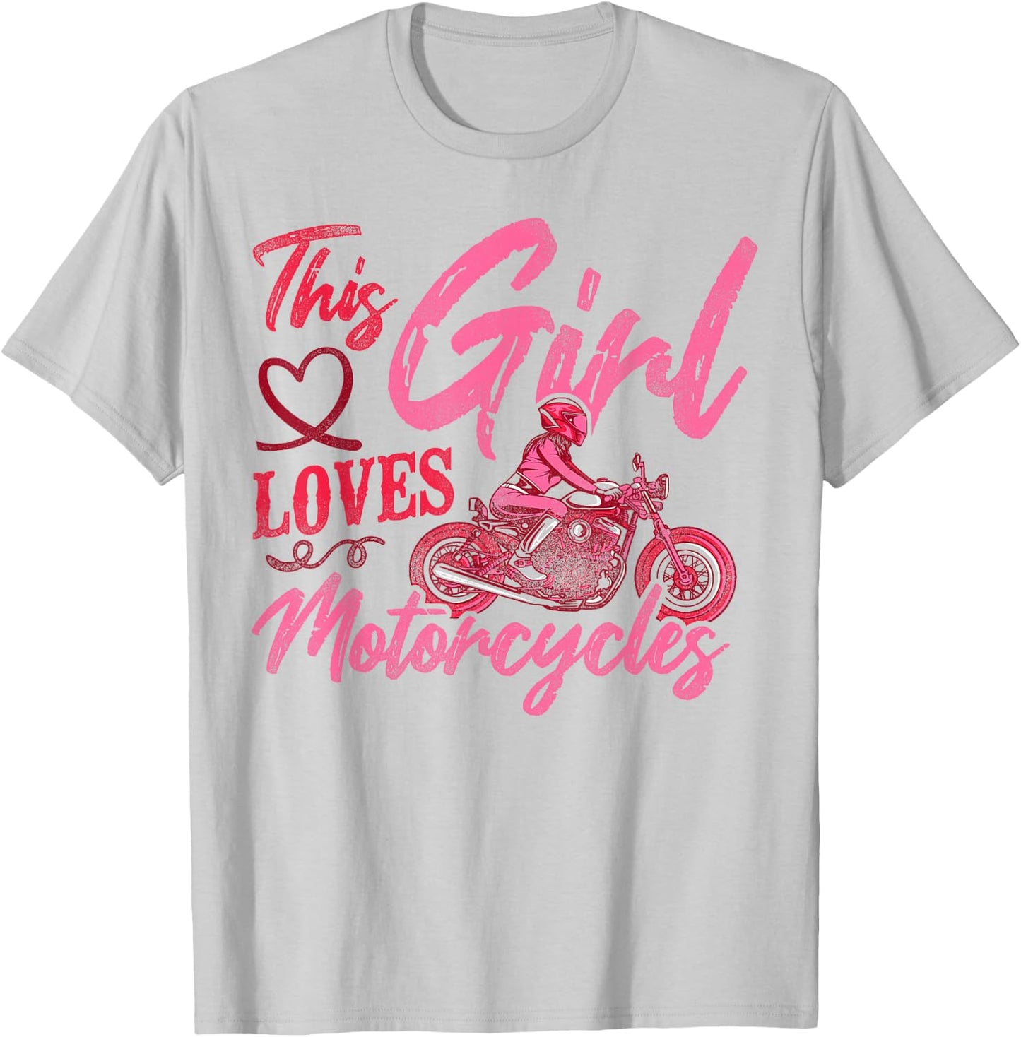 Classic Motorcycle Biker Girl Female This Girl Loves T-Shirt - T-Shirt | Ash