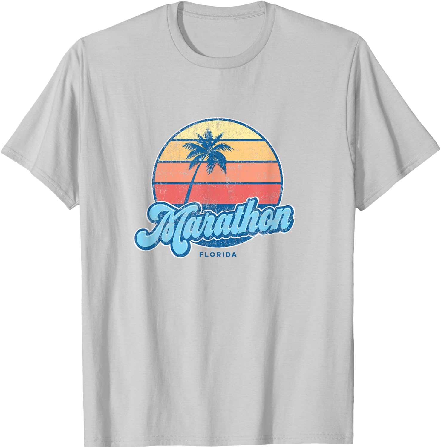 Vintage Marathon Florida FL Classic 70s Retro Surfer T-Shirt - T-Shirt | Ash