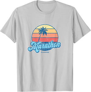 Vintage Marathon Florida FL Classic 70s Retro Surfer T-Shirt - T-Shirt | Ash