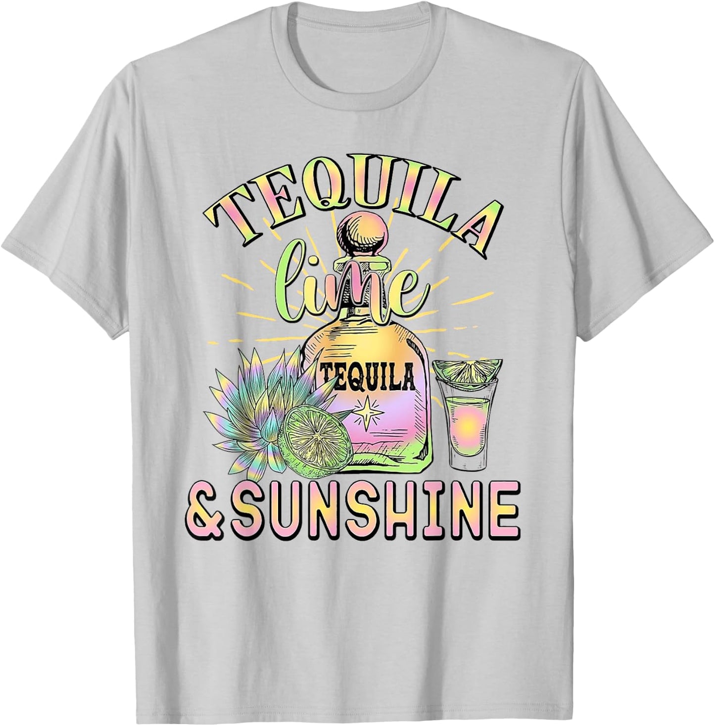 Tequila Lime And Sunshine Funny Beach Summer Vacation Travel Women T-Shirt - T-Shirt | Ash