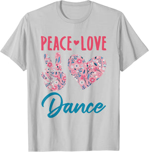 Peace Love Dance Cute Dancing Girls Toddlers T-Shirt - T-Shirt | Ash