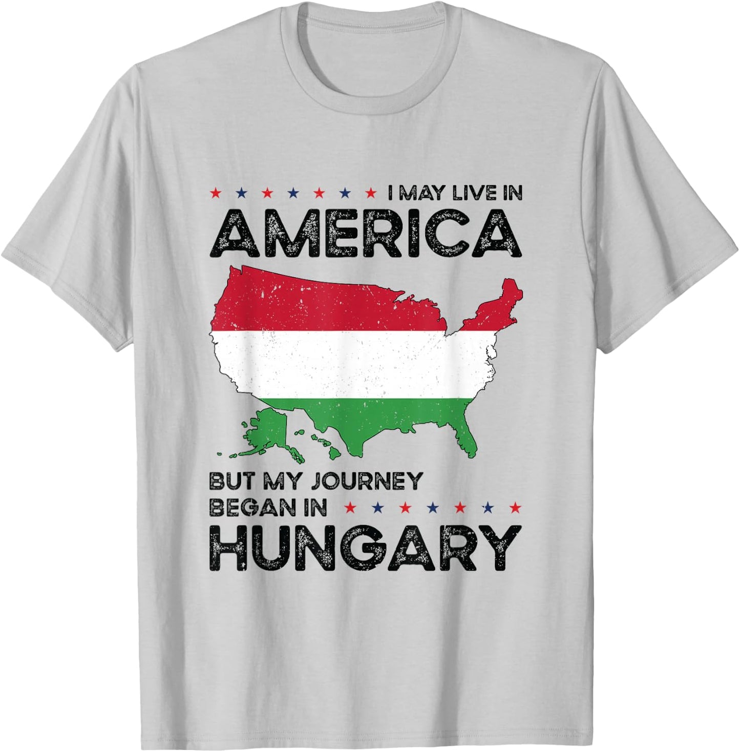 Hungarian American Patriot USA Grown Hungary US Flag T-Shirt - T-Shirt | Ash